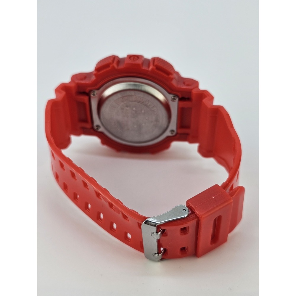 Men's Sports Digital Watch 50MM Red Case Plastic Bands Light Working - Picture 8 of 12